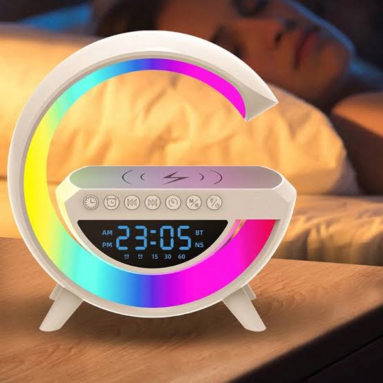 Bt-3401 G-shape: Rgb Clock, Lamp & Bluetooth Speaker With Wireless Charging