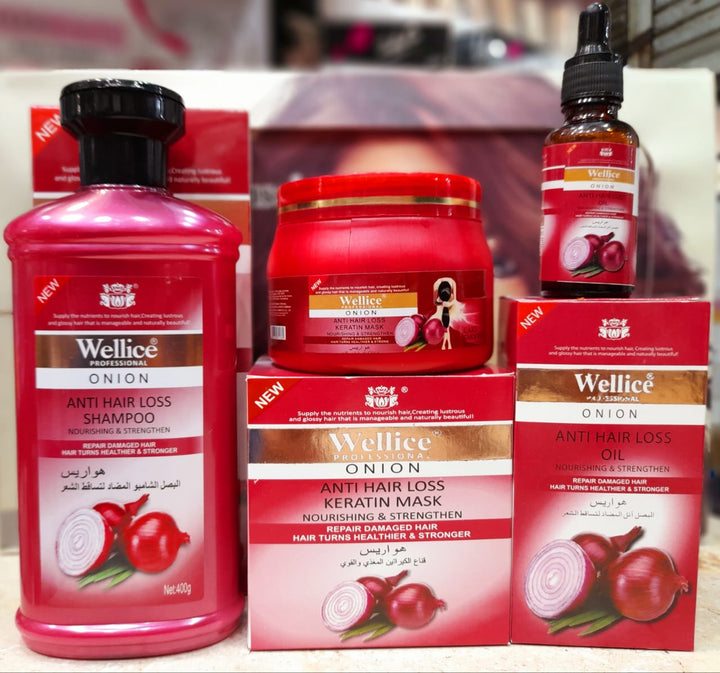 Wellice Deal Of 3 Onion Shampoo, Oil and hair Mask Best Deal