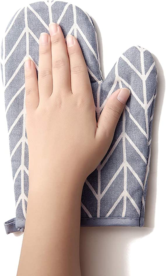 Kitchen Cotton Oven Heat Resistant Gloves (random Print)